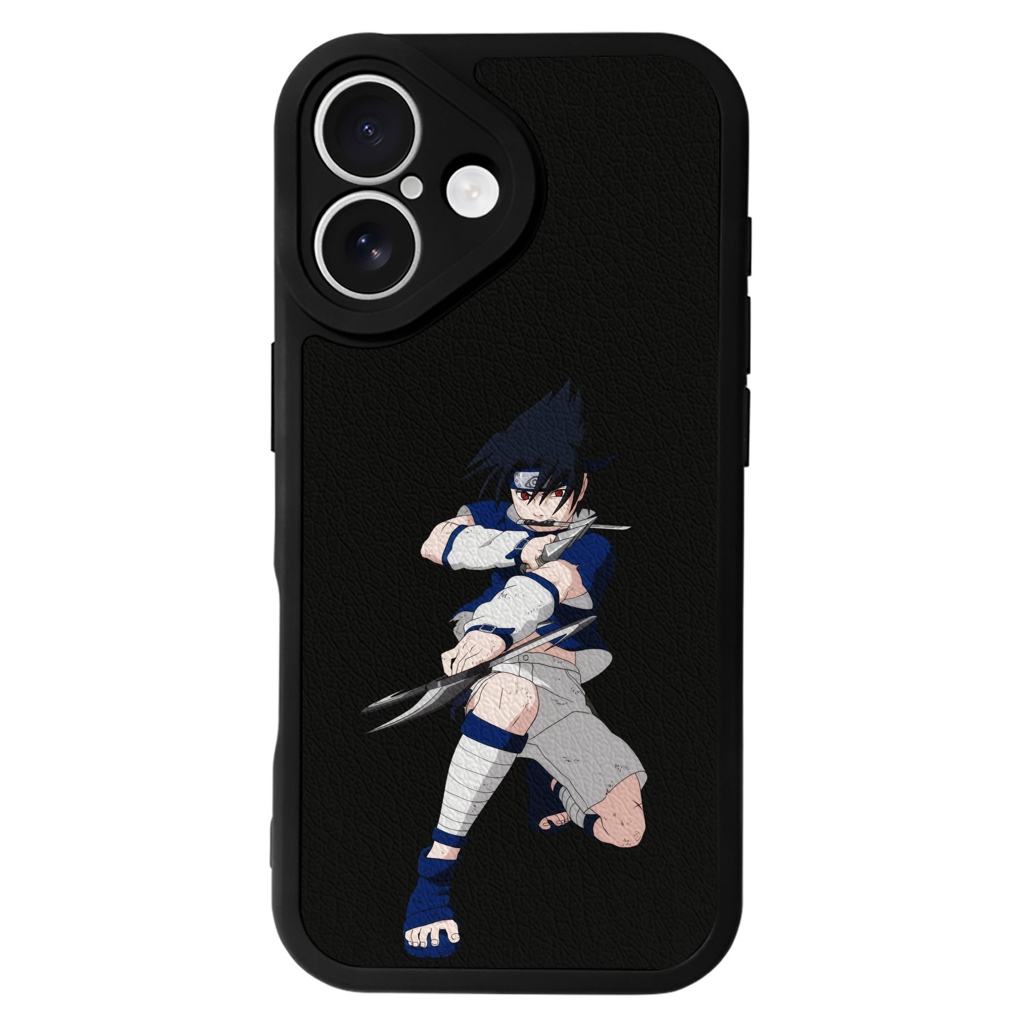 （画像用） NARUTO -ナルト- うちは サスケ Uchiha Sasuke 【iPhone 16シリーズ対応】シリコンスマホケース（レザー調） 材質：シリコン